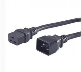 PremiumCord Kabel síťový prodlužovací 230V 16A 3m, konektory IEC 320 C19 - IEC 320 C20  (kpsa)