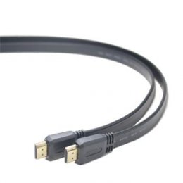PremiumCord HDMI High Speed + Ethernet plochý kabel, zlacené konektory, 3m  (kphdmep3)