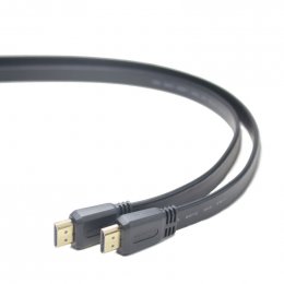 PremiumCord HDMI High Speed + Ethernet plochý kabel, zlacené konektory, 1,5m  (kphdmep015)