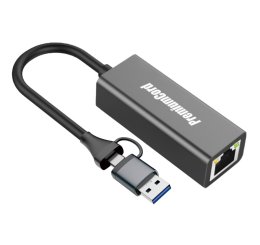 PremiumCord adaptér UBS-C a USB-A na Gigabit, 15cm  (ku31ether07)