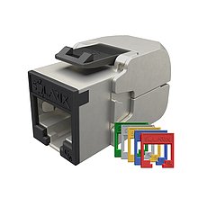Samořezný keystone Solarix CAT6A STP SXKJ-10G-STP-RAL-SA,RAL FIT moduly,GROUND LOCK,Comp.level,4PPoE  (25286907)