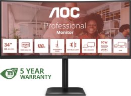 AOC / CU34E4CV / 34" / VA / wQHD / 120Hz / 4ms / Černá  (CU34E4CV)