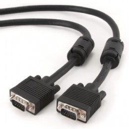 Gembird kabel přípojný k monitoru 15M/ 15M VGA 15m stíněný extra, ferrity BLACK  (CC-PPVGA-15M-B)