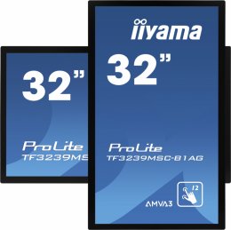 32" iiyama TF3239MSC-B1AG: AMVA, FullHD, capacitive, 12P, 500cd/ m2, VGA, HDMI, DP, 24/ 7, IP54, černý  (TF3239MSC-B1AG)