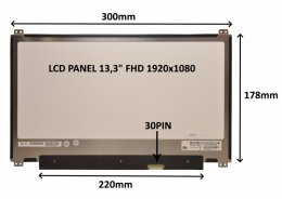 LCD PANEL 13,3" FHD 1920x1080 30PIN MATNÝ /  ÚCHYTY NAHOŘE A DOLE  (77048339)