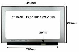 LCD PANEL 15,6" FHD 1920x1080 30PIN MATNÝ IPS /  BEZ ÚCHYTŮ  (77021571)