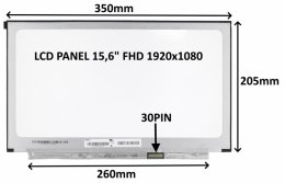 LCD PANEL 15,6" FHD 1920x1080 30PIN MATNÝ IPS /  BEZ ÚCHYTŮ  (77030215)