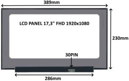 LCD PANEL 17,3" FHD 1920x1080 30PIN MATNÝ IPS  /  BEZ ÚCHYTŮ  (77043658)