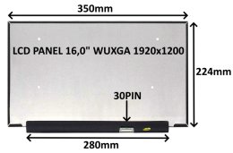 LCD PANEL 16,0" WUXGA 1920x1200 30PIN MATNÝ IPS  /  BEZ ÚCHYTŮ  (77033577)
