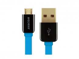 Kabel AVACOM MIC-40B USB - Micro USB, 40cm, modrá  (DCUS-MIC-40B)