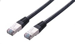 Kabel C-TECH patchcord Cat5e, FTP, černý, 0,25m  (CB-PP5F-025BK)