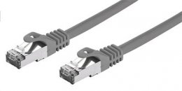 Kabel C-TECH patchcord Cat7, S/ FTP, šedý, 0,25m  (CB-PP7-025)