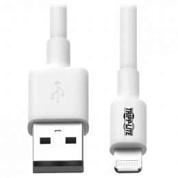 Kabel USB-A 2.0 /  Lightning Synchronizace/ Nabíjení, MFi Certified, Samec/ Samec, bílá, 1.83m  (M100-006-WH)