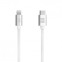 ER POWER kabel USB-C/ Lightning 120cm bílý  (ERPWCL120WH)