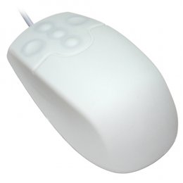 SM502 - Silikonová antibakteriální myš, drátová, bílá, IP68  (SM502)
