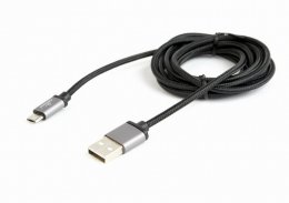 GEMBIRD Opletaný MicroUSB - USB 2.0,  M/ M, 1,8 m, černý
