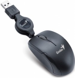 GENIUS Micro Traveler V2/ Cestovní/ Optická/ Drátová USB/ Černá  (31010125105)