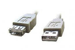 Kabel USB A-A 1,8m 2.0 prodluž,HQ Black,zlac.kont.  (CCP-USB2-AMAF-6)