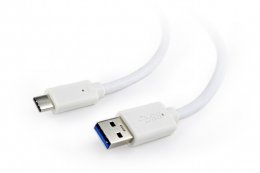 Kabel CABLEXPERT USB 3.0 A - USB-C M/ M, 1m, bílý  (CCP-USB3-AMCM-1M-W)