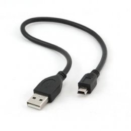 Kabel USB A-MINI 5PM 2.0 30cm HQ, zlac kontakty  (CCP-USB2-AM5P-1)