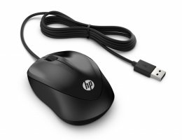 HP Wired 1000 / Cestovní / Optická / 1 200 DPI / Drátová USB / Černá
