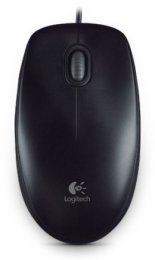 Logitech B100 / Kancelářská / Optická / 800 DPI / Drátová USB / Černá  (910-003357)