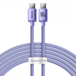 Baseus CAJY000705 Crystal Shine Series Datový Kabel USB-C - USB-C 100W 2m Purple  (6932172602918)