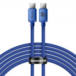 Baseus CAJY000703 Crystal Shine Series Datový Kabel USB-C - USB-C 100W 2m Blue  (6932172602901)