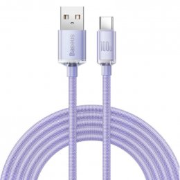 Baseus CAJY000505 Crystal Shine Series Datový Kabel USB - USB-C 100W 2m Purple  (6932172602857)