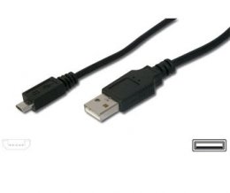 PremiumCord Kabel micro USB 2.0, A-B 20cm, černá  (ku2m02f)