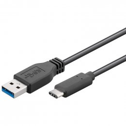PremiumCord USB-C/ male - USB 3.0 A/ Male, černý,15cm  (ku31ca015bk)