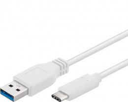PremiumCord USB-C/ male - USB 3.0 A/ Male, bílý, 0,5m  (ku31ca05w)