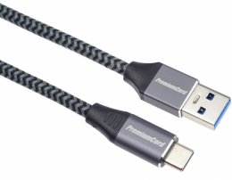 PremiumCord kabel USB-C - USB 3.0 A (USB 3.1 generation 1, 3A, 5Gbit/ s) 0,5m oplet  (ku31cs05)