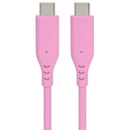 PremiumCord silikonový USB-C 60W, růžový, 1.5m  (ku31sa15p)