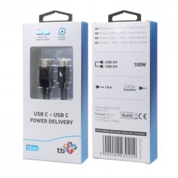 TB Touch USB C kabel s indikátorem nabíjení 100W  (AKTBXKUCCIND10B)