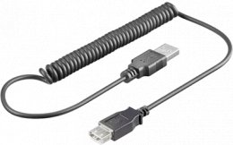 Kabel USB prodlužovací A-A, 0,5-1,5 m, kroucený, černý  (HAA2250)