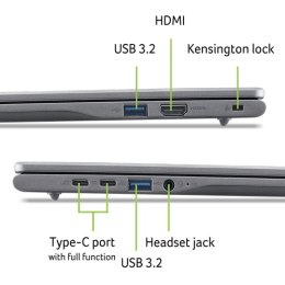Acer Chromebook Plus 516 / CB516-1HT-38G2 / 3-100U / 16" / WUXGA / T / 8GB / 256GB / Intel int / Chrome / Gray  (NX.JCNEC.006)