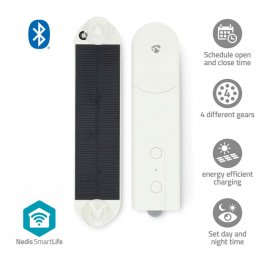Nedis SmartLife chytrý ovladač žaluzií, Bluetooth, solární napájení, baterie 2000 mAh, USB  (BTMR10WT)