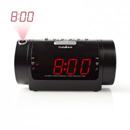 Digitální budík s rádiem | LED Displej | Promítání času | AM / FM | Funkce odloženého buzení | Časovač vypnutí | Počet alarmů: 2 | Černá (CLAR005BK)  (CLAR005BK)
