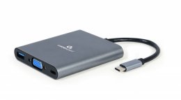Gembird USB-C 6v1 multiport USB 3.1 + HDMI + VGA + PD + čtečka karet + stereo audio  (A-CM-COMBO6-01)