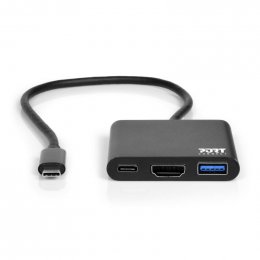 PORT CONNECT USB-C HUB, HDMI 1X 4K + USB-A + USB-C, černý  (900140)