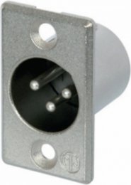 3pólová zástrčka, pájecí kontakty, niklové pouzdro, stříbrné kontakty NTR-NC3MP  (NTR-NC3MP)