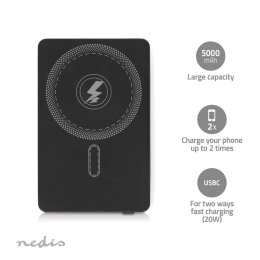 Powerbanka | 5000 mAh | Funkce bezdrátového nabíjení  PBKWL20W025BK  (PBKWL20W025BK)