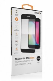 Aligator Ochranné tvrzené sklo GLASS PRINT, iPhone14 Pro Max, černá, celoplošné lepení  (GLP0188)