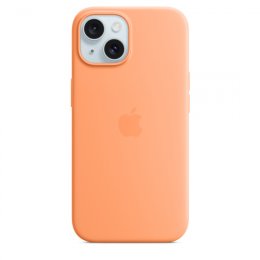 iPhone 15+ Silicone Case with MS - Orange Sorbet  (MT173ZM/A)