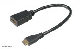 AKASA - HDMI na mini HDMI adaptér - 25 cm  (AK-CBHD10-25BK)