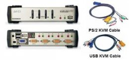 ATEN 4port KVMP USB+PS/ 2, USB HUB, audio, 1.2m  (CS-1734B)