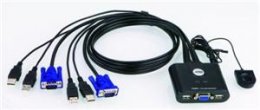 Aten 2-port KVM USB mini, 1m kabely, DO  (CS-22U)