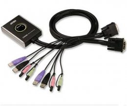 ATEN 2port DVI KVMP, USB 2.0, audio, mini, 1.2m  (CS-682)