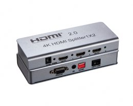 HDMI 2.0 splitter 1-2 porty, 4K x 2K/ 60Hz, FULL HD  (khsplit2e)